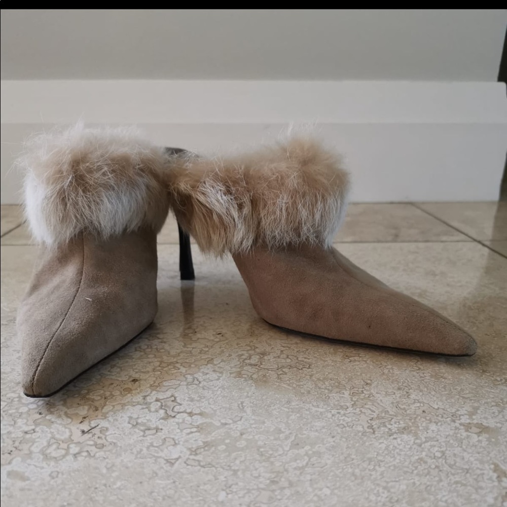 A. Marinelli Leather Fur High Heels